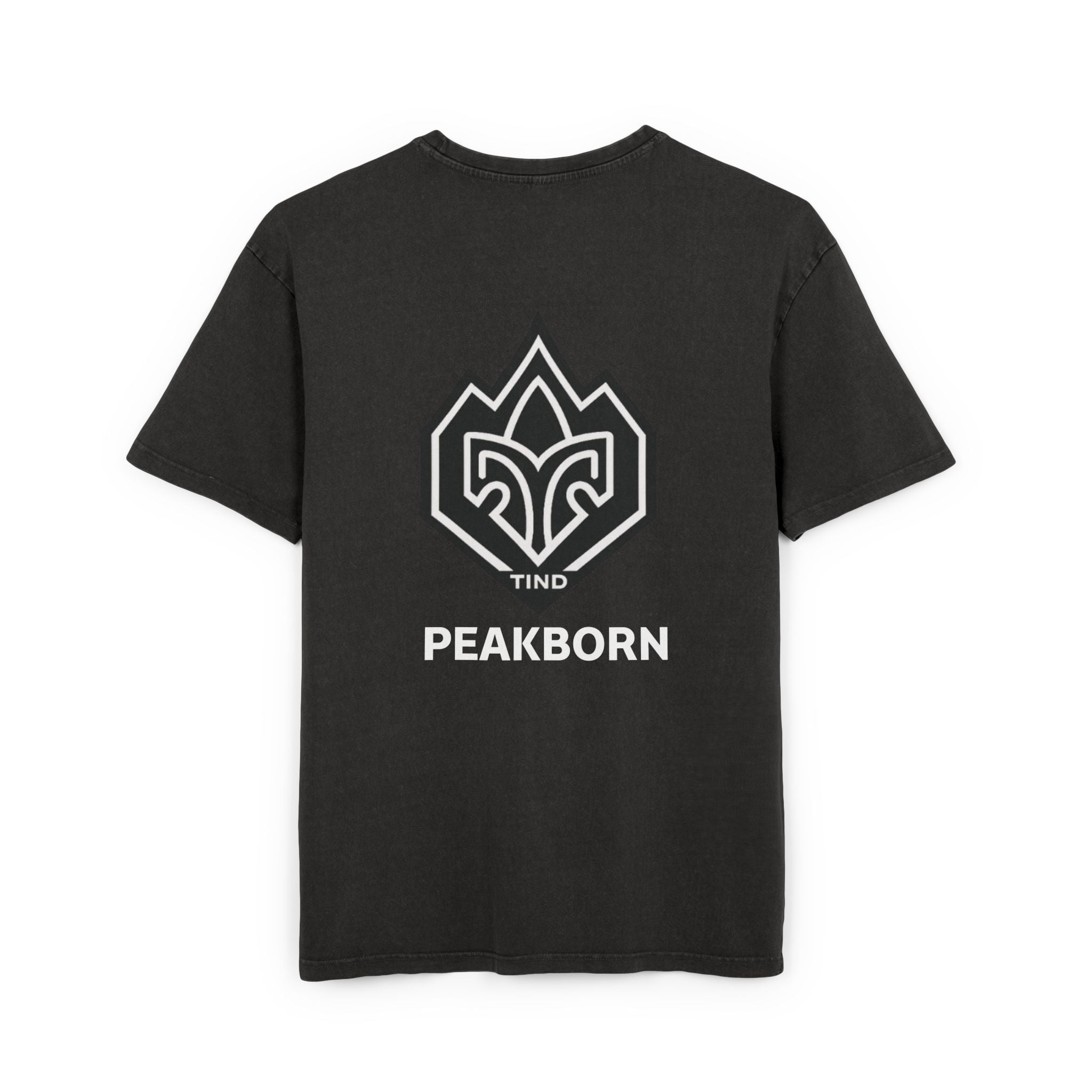 Peakborn Mountain Logo Tee — Acid Wash Oversized T-Shirt