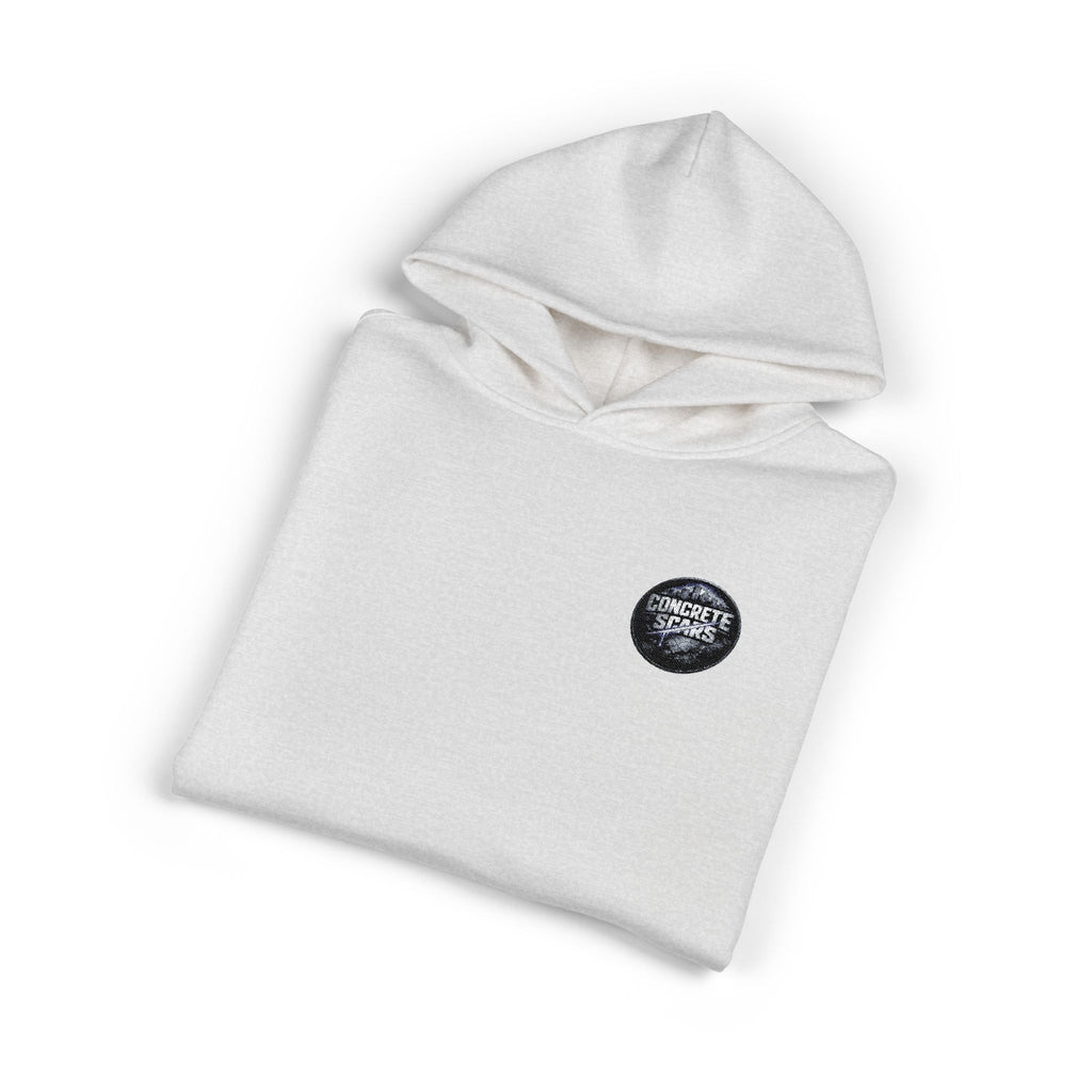 Relaxed Hoodie — Minimal Black & White Moon Emblem Hoodie