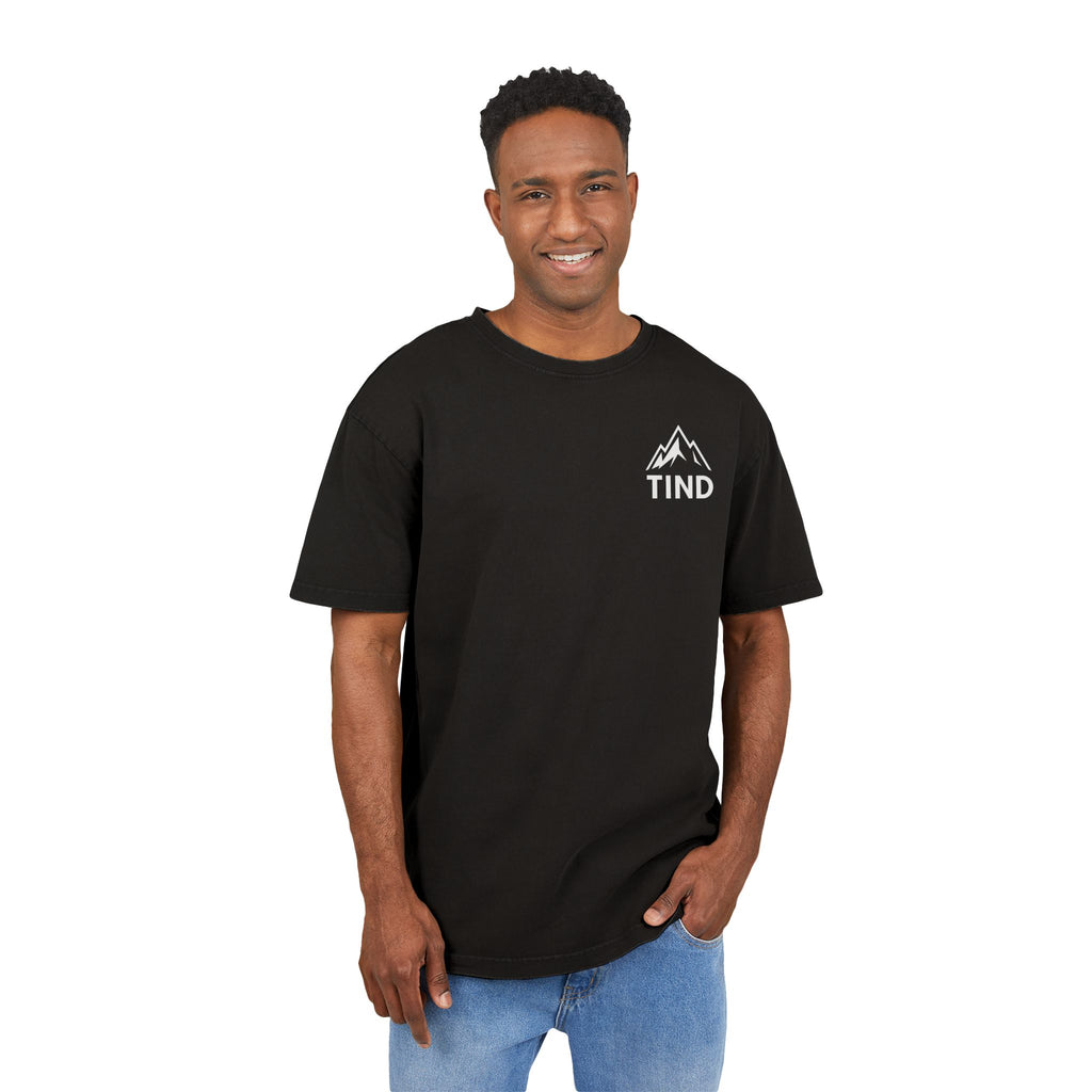 Peakborn Mountain Logo Tee — Acid Wash Oversized T-Shirt